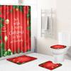 Christmas Home Door Mat Bathroom Shower Curtain Floor Mat Combination Four-Piece Set Bedroom Living Room Carpet