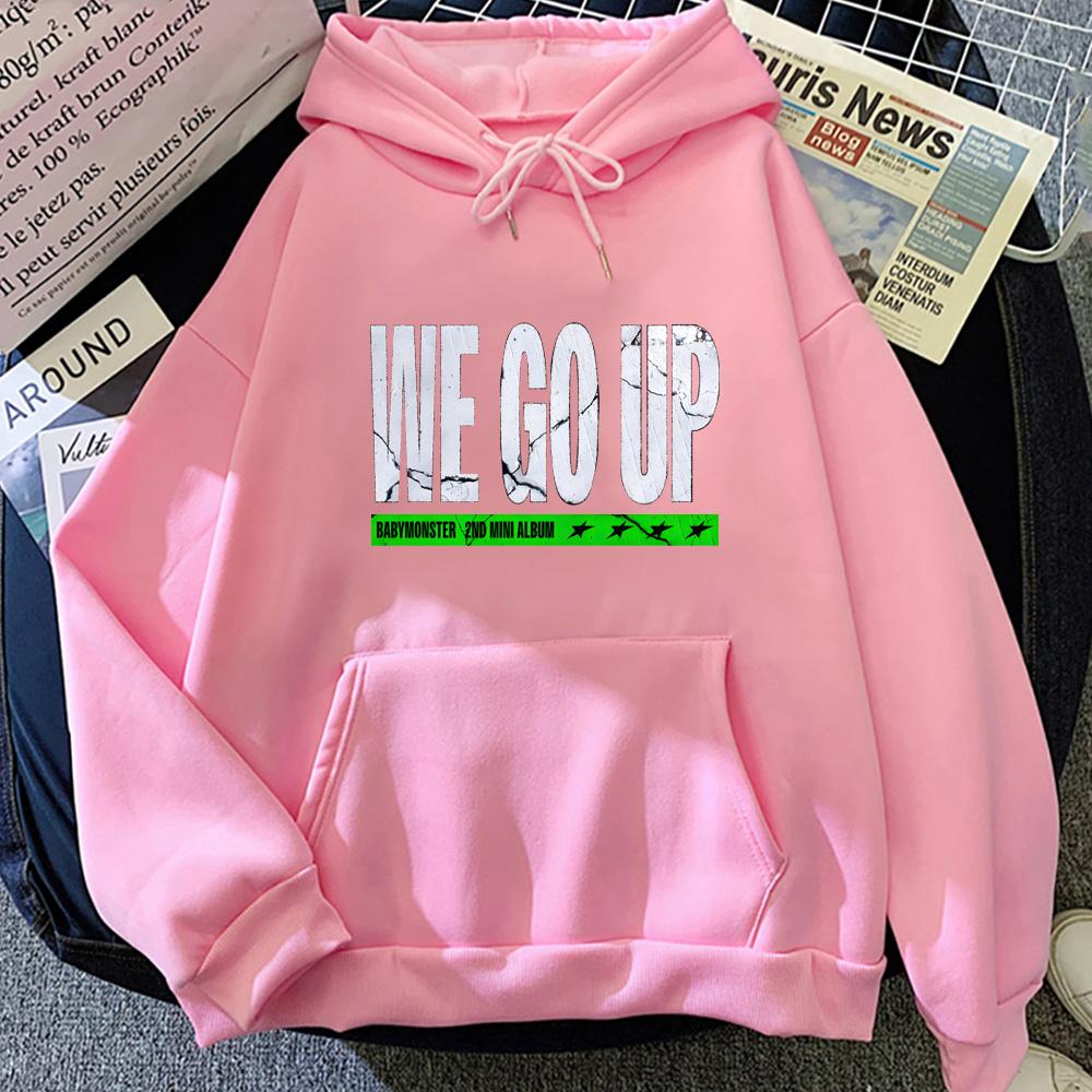 Song WE GO UP Hoodies Baby Korean Girl Group Monster  with Hooded Simplicity Casual Sweatshirt Moletom Cartoon Winter Hoody