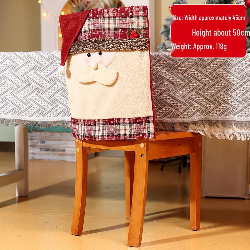 Christmas Santa and Snowman Chair Back Covers - Festive Restaurant Decorations