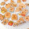 50pcs Capybara Cartoon Stickers Adorable Brown Capybara Self-Adhesive Decals Luggage Phones Mugs and Cars Scrapbooking Stickers