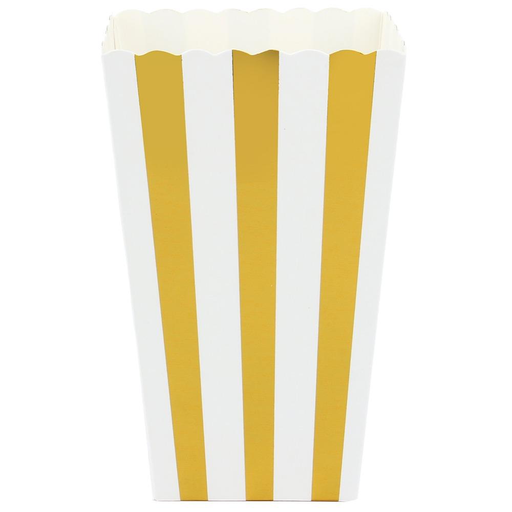 60pcs Paper Popcorn Boxes Gold Snack Containers Practical Treat Boxes Wedding Favors