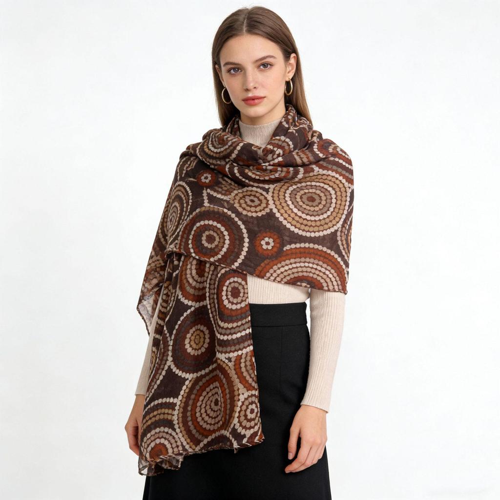 Korean Cotton Print Women's Oversized Scarf: Fashionable Beach Towel & Silk Shawl, Dual-Use Sun Protection