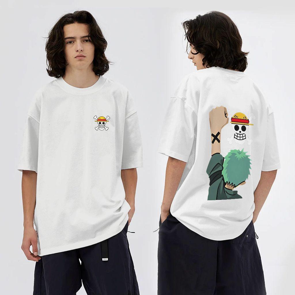ONE PIECE Zoro Adventure Japanese Anime Printing Heavy Cotton Loose T-Shirt Cartoon Men's and Women's Short Sleeve Shirt