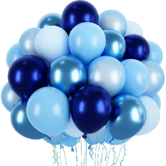 60Pcs Balloons 12 Inch Blue Black Red Balloons Birthday Party Supplies Latex Helium for Arch Garland Kit Boys Girls Themed Birthday Party Decorations