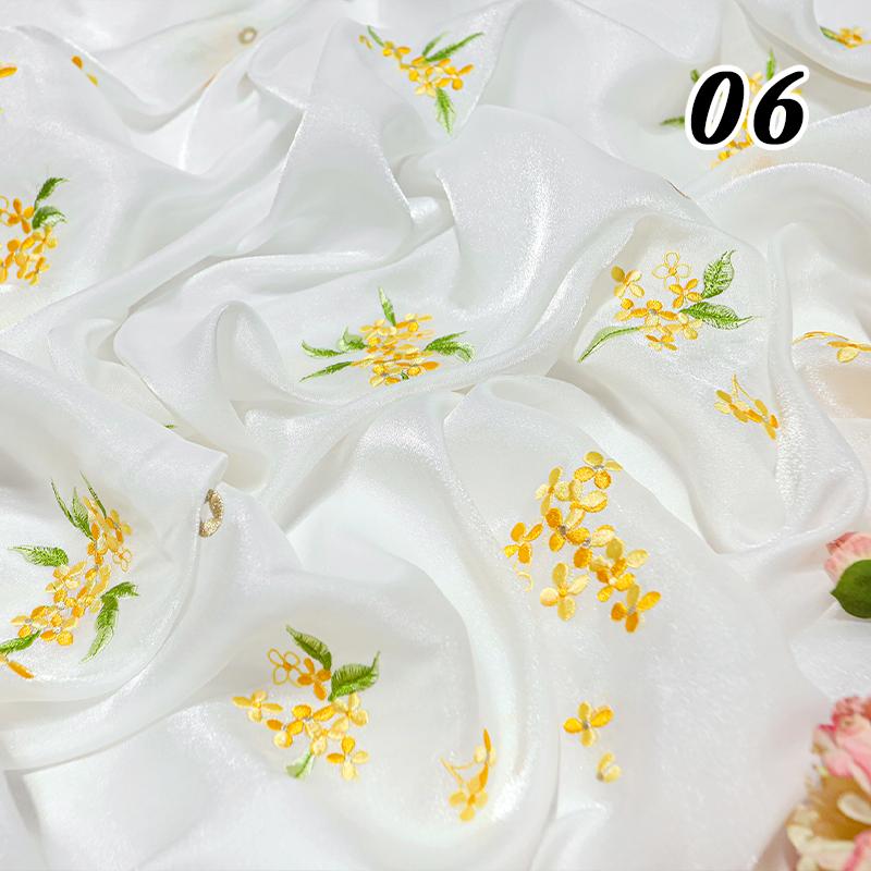 100x150cm Ancient Style Embroidery Fabric Chinese Style Tulle Fabric For DIY Hanfu Cheongsam Wedding Dress Stage Costume Decor