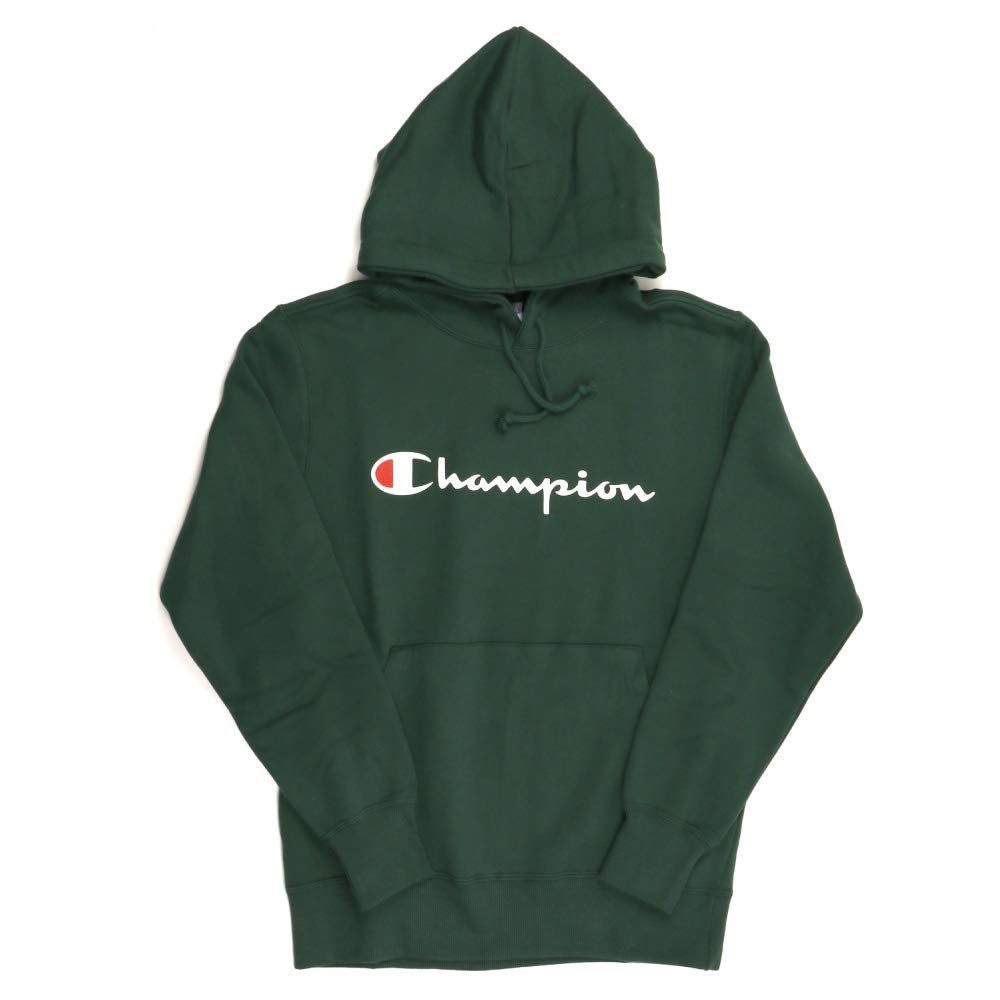 

Толстовка с капюшоном, длинный рукав, матовая подкладка, классический принт с логотипом, темно-зеленая, размер S [Champion] C3-Q107 для мужчин