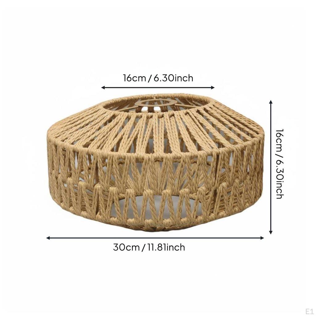 Rattan Weave Lamp Cover Material Woven Rope Lampshade NordicAsian Design Drum Pendant Light Shade