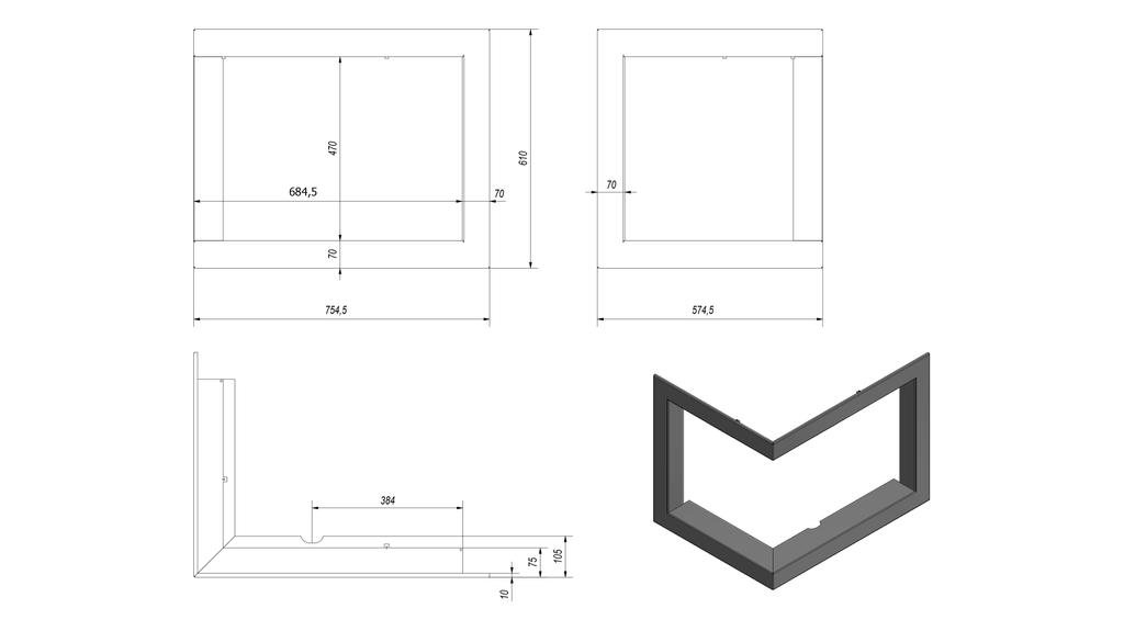 Frame for VNL/610/430 Ce Stove Frame Width 70 Mm