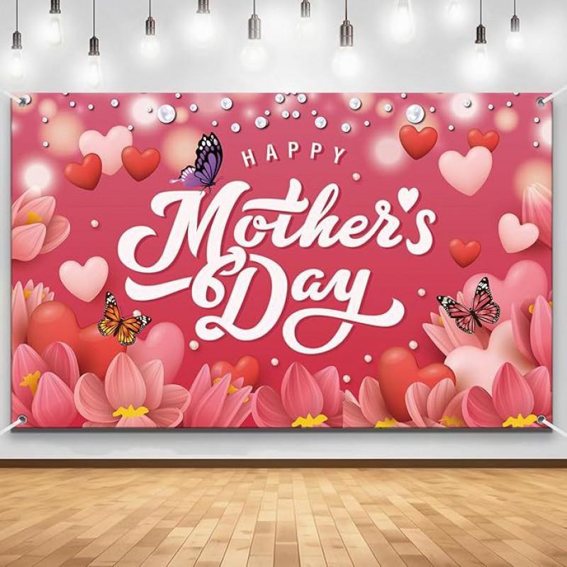 Temu Flowers Mother's Day Party Celebration Decorative Background Cloth Courtyard Decoration