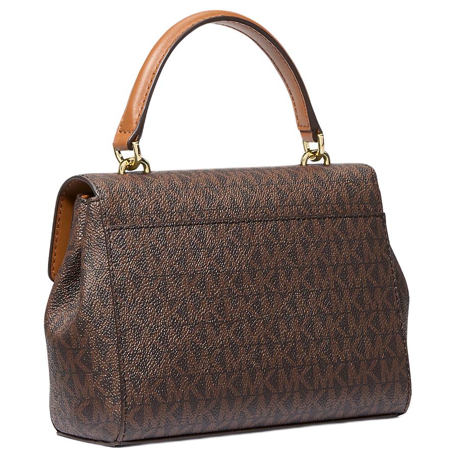Michael Kors Ava Logo Letter Taška přes rameno Crossbody taška Mini Kabelka z potaženého plátna Dámské tašky Hnědá 32S5GAVC1B-BRONZO