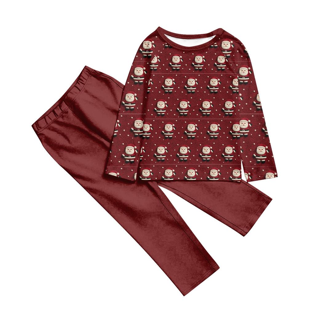 Family Casual Comfortable Long Sleeved Long Pants 3D Christmas Printed Parent-child Set