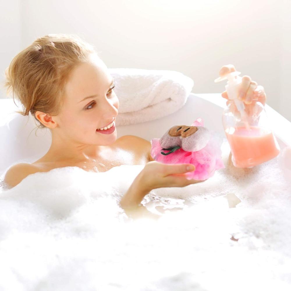 Colorful Fruit Shower Ball Mesh Cartoon Scrubber Ball Fruit Shape Bath Sponge  Body Skin Care