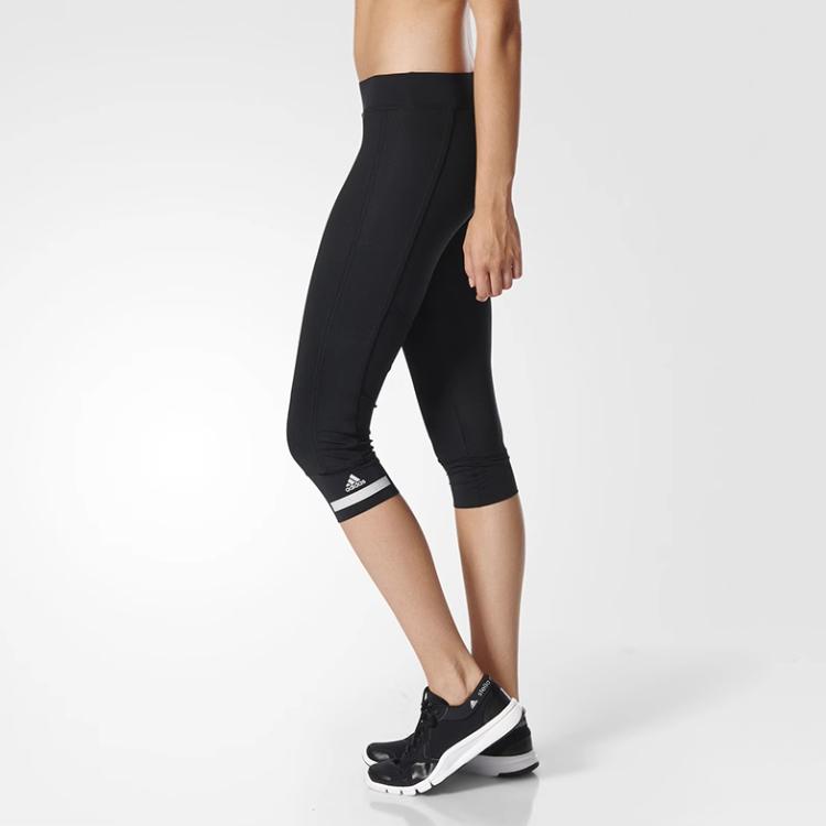 adidas Moisture-Wicking Slim Fit Stretch Cropped Casual Shorts Women Shorts Black S99065