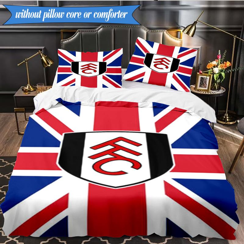 3PCS Fulham F.C Printed Soft Bedding Set,Including 1pc Duvet Cover And 2pcs Pillowcases Perfect for Bedroom, Dormitory, Fan gift