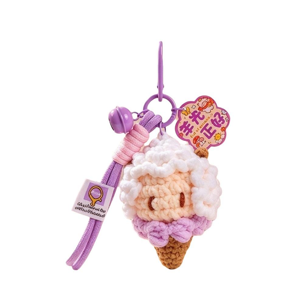 Cute Knitted Lamb Pendant Crochet Cartoon Sheep Doll Zodiac Sheep Gift Backpack Pendant  Bag Decor
