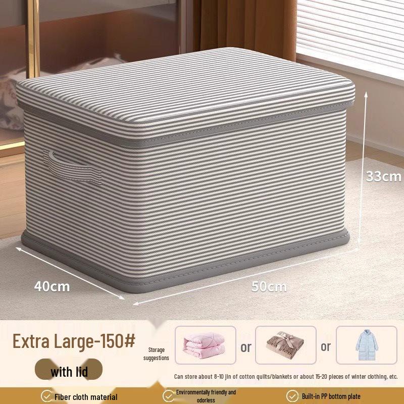 Faltbare gestreifte Aufbewahrungsbox mit Deckel für Kleidung und Socken