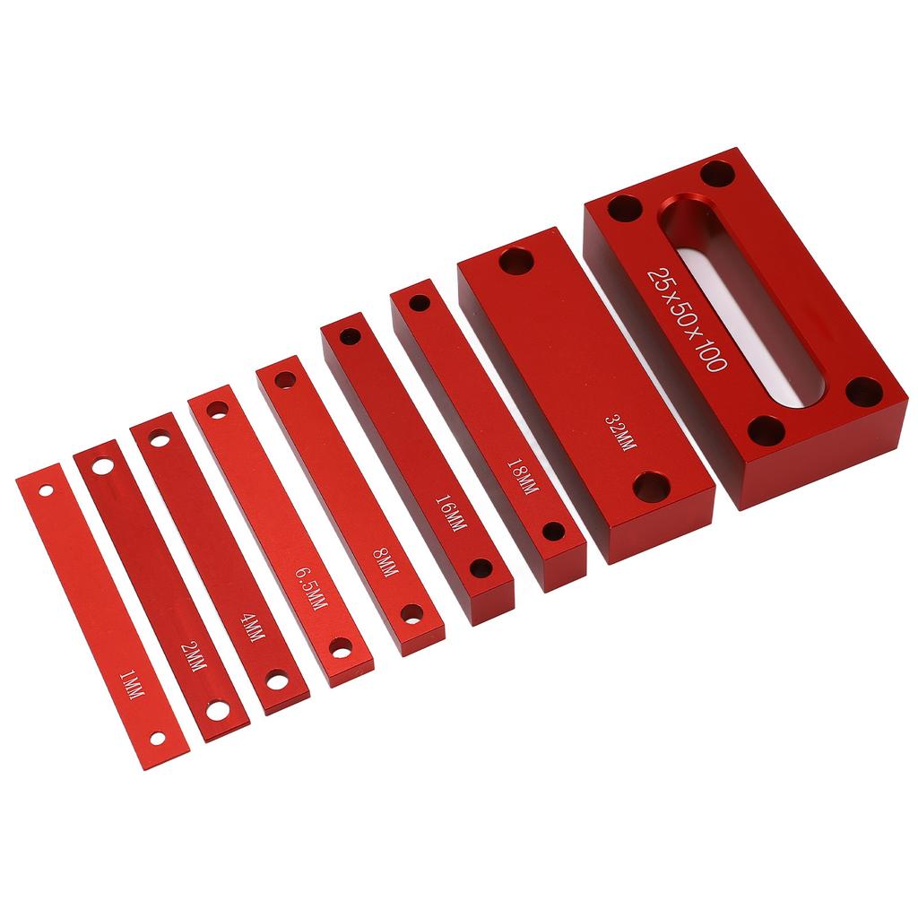 9PCS Height Gauge Blocks Aluminum Alloy Woodworking Setup Bars for Milling Machine Table Saw
