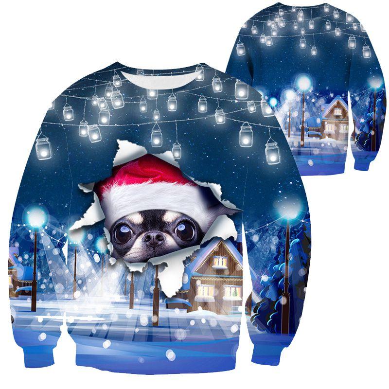 Unisex Ugly Christmas Sweater With Funny Dog Print And Soft Breathable Fabric