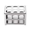 Uxcell Tube Rack, Stainless Steel, Silver, Test Tube Holder Rack, 6-Hole, 3-Tier, for 26-30mm Tubes