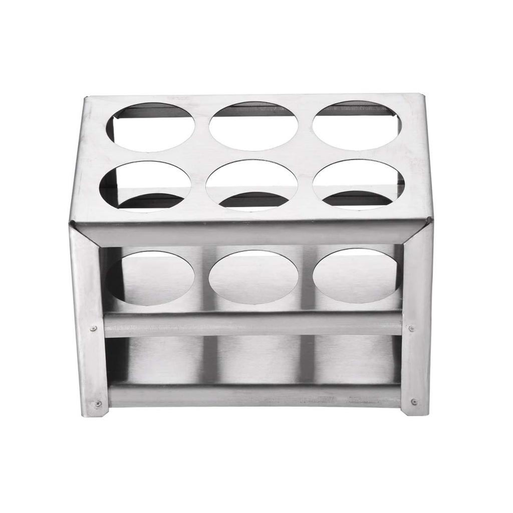 Uxcell Tube Rack, Stainless Steel, Silver, Test Tube Holder Rack, 6-Hole, 3-Tier, for 26-30mm Tubes