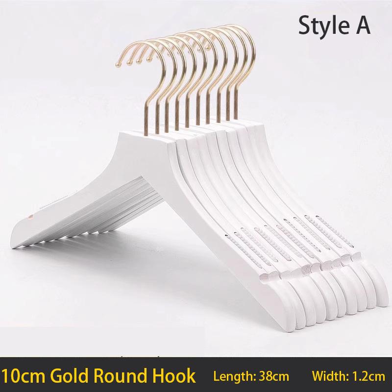 

5 шт. Вешалка для одежды из массива дерева, 1,2/2/3 см, белые, с широкими плечиками, нескользящие вешалки для магазина одежды, сушилки с крючком, вращающимся на 360° 5PCS