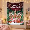 Weihnachtlich bedruckter Wandteppich für Schlafzimmer Wohnzimmer Wanddekoration Feiertagsgeschenk