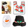 New 3pcs Santa Claus Toilet Cover With Foot Pad And Water Tank Cover+Tissue Cover Toilet Decoration Set Bathroom Decoration
