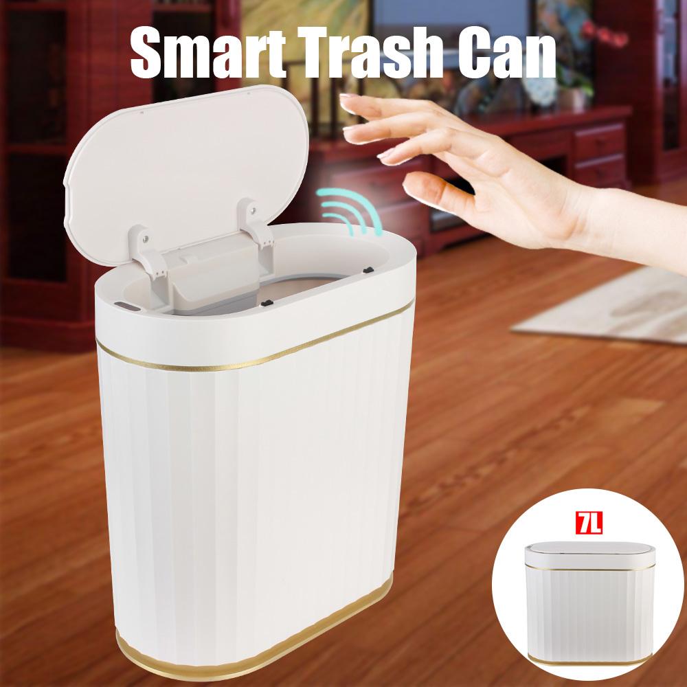 

Сенсорный мусорный бак 7 л, автоматический интеллектуальный сенсорный светильник, роскошная интеллектуальная индукционная корзина для мусора, корзина для бумаги