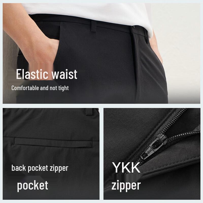 EMZ Men's Straight-Leg Casual Trousers
