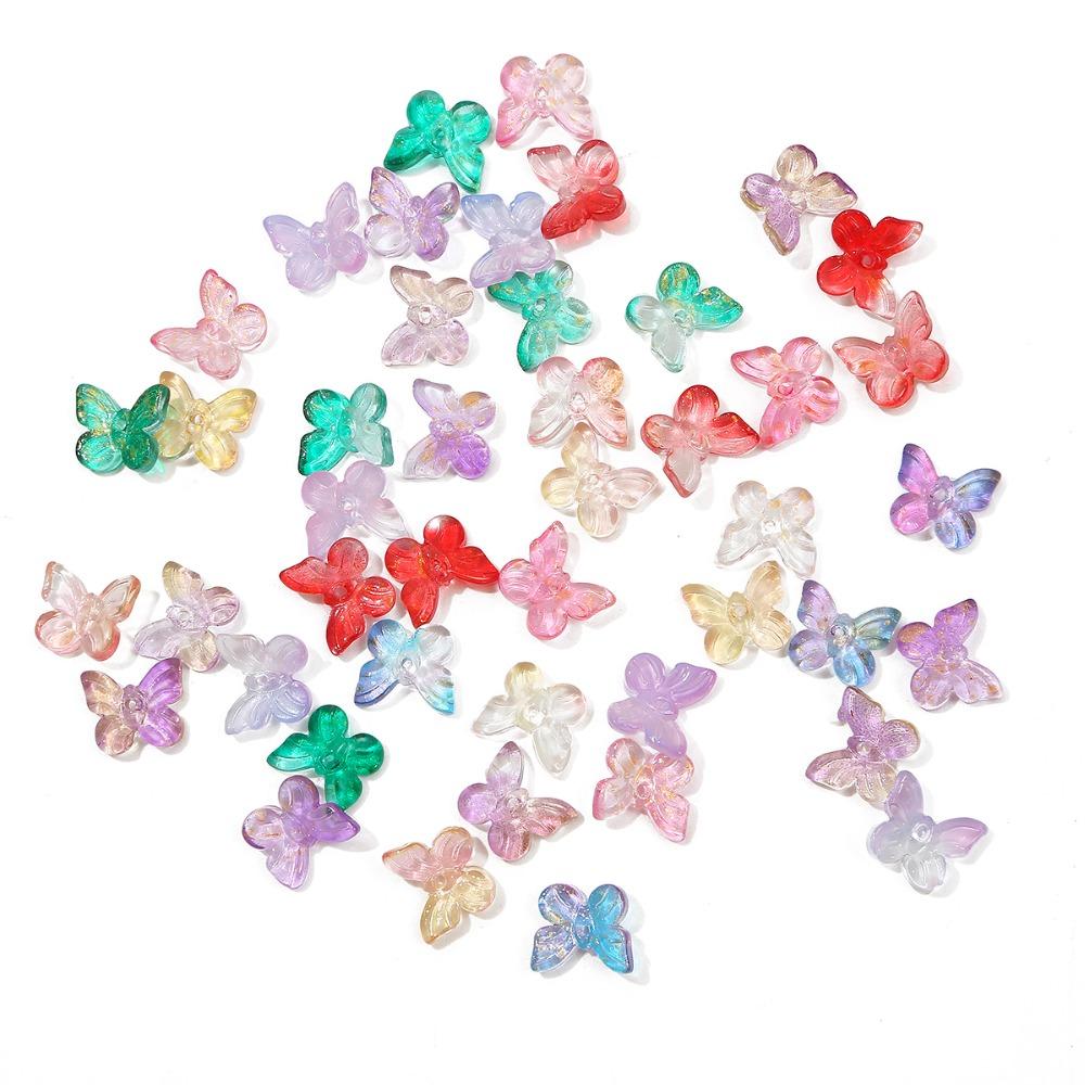 2000Pcs Butterfly Shape Beads Gradual Color Glass Beads For Jewelry Making