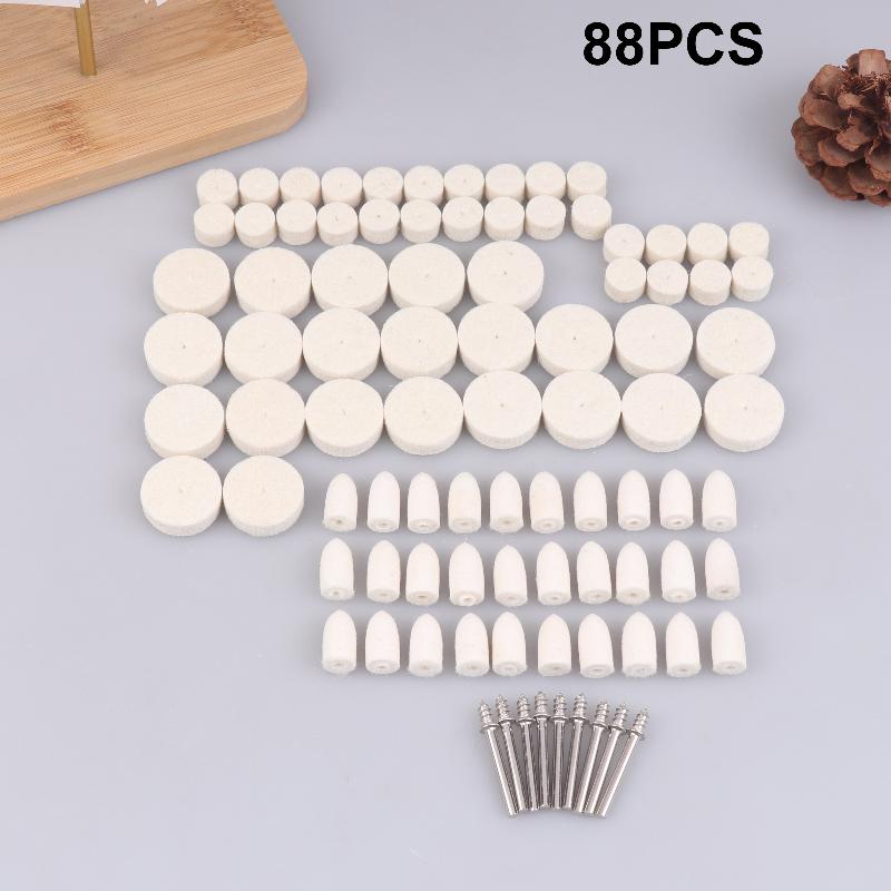 Hot 1Set Wool Felt Polishing Wheel Kit - Multi-Shape Buffing Set For Rotary Tools, Ideal For Metal