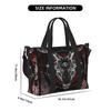 Pentagram with Demon Baphomet Satanic Goat Head Travel Duffel Bags Unisex Waterproof Carry on Luggage Bag Weekend Overnight Bag