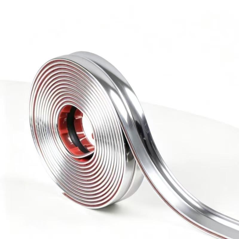 Self Adhesive Glossy Metal Edge Trim Strip With Strong Back Glue And Easy Installation Perfect For Home Wall Tile Gap Decoration