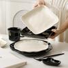 Zhishi Cream Style Hand-Textured Ceramic Fish Plate