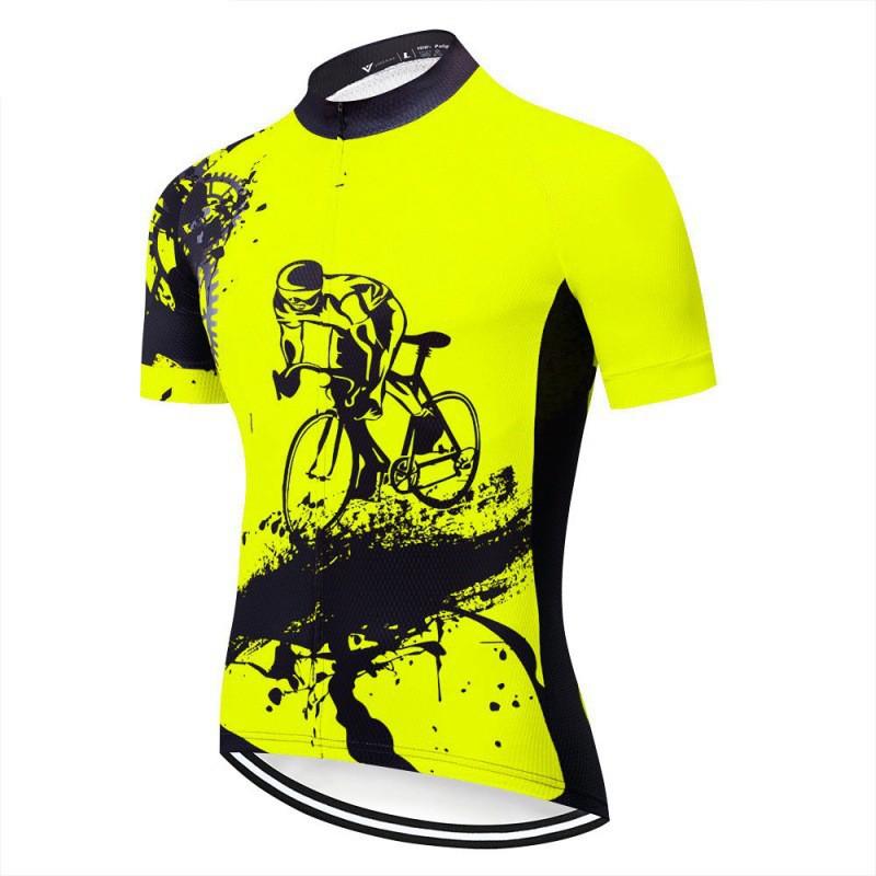 Maglia da Ciclismo da Uomo Mountain Bike Manica Corta Traspirante Abbigliamento Sportivo Ciclismo su Strada e Sentiero