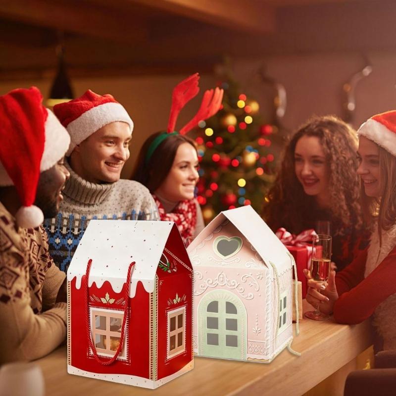 Ferien Papierhaus Set Geschenkbox Festival Dekoration Geschenk Feiertags-Vitrine Saisonale Tischdekoration