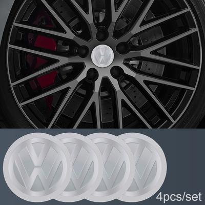 For Pas B3 56/60/65mm 4pcs Car Wheel Center Hub Caps Sticker for Volkswagen VW Golf 4 5 6 7 Bora MK7 Beetle Touran Tiguan GTI R Line R32