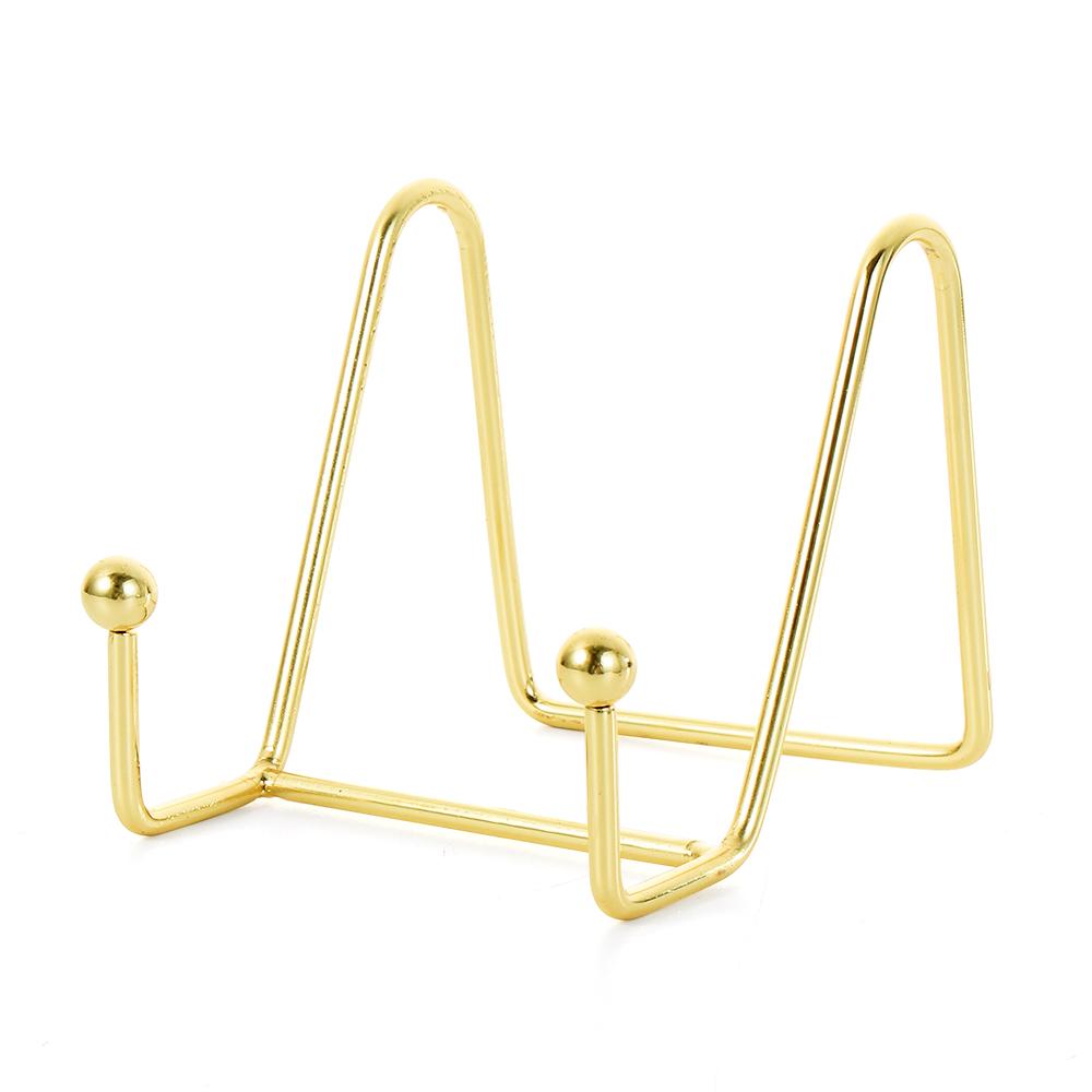 Decorative Plate Ornaments Photo Folder Picture Holder Gold Easel Bracket Metal Rack Gold Stands Display Stand Storage Rack