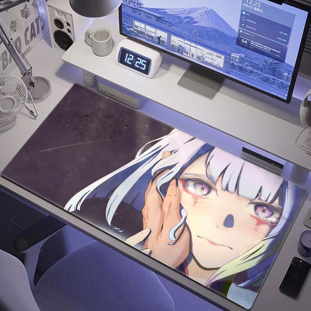 C_cyberpunk Anime E_edgerunners Mousepad Rubber Mouse Pad Computer Laptop Gamer Pad PC Gaming Accessories Desk Mats Mice Pad