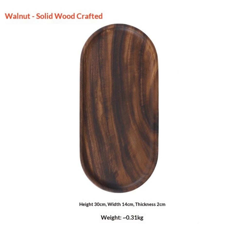 South American Walnut Melon Seeds Plate Japanese Solid Wood Snacks Fruit Dessert Tray Creative Acacia Wood Dessert Plate