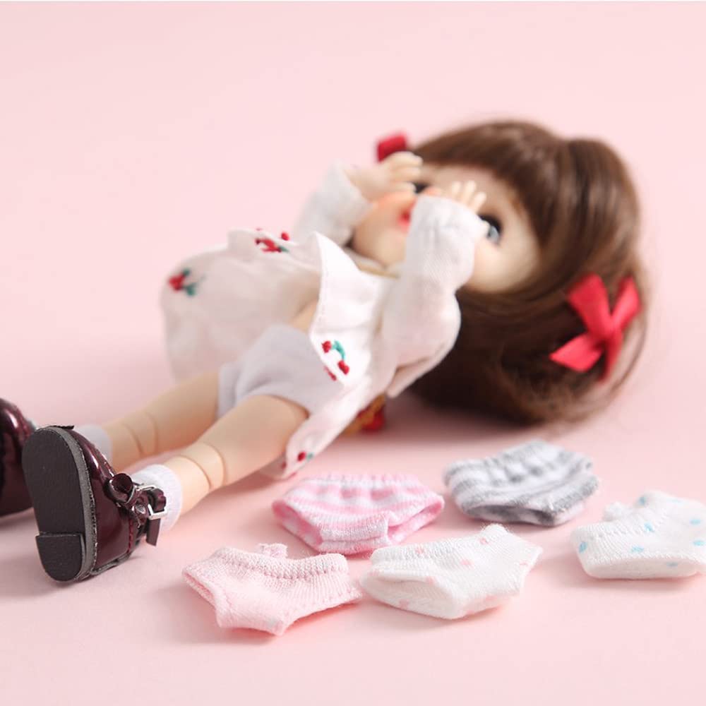 Obitsu 11 (OB11) Size Clothing for Obitsu Dolls (11cm Body): Pants, Plain, Polka Dot, Straps, Set of 4, Multiple Colors (Dark Colors)