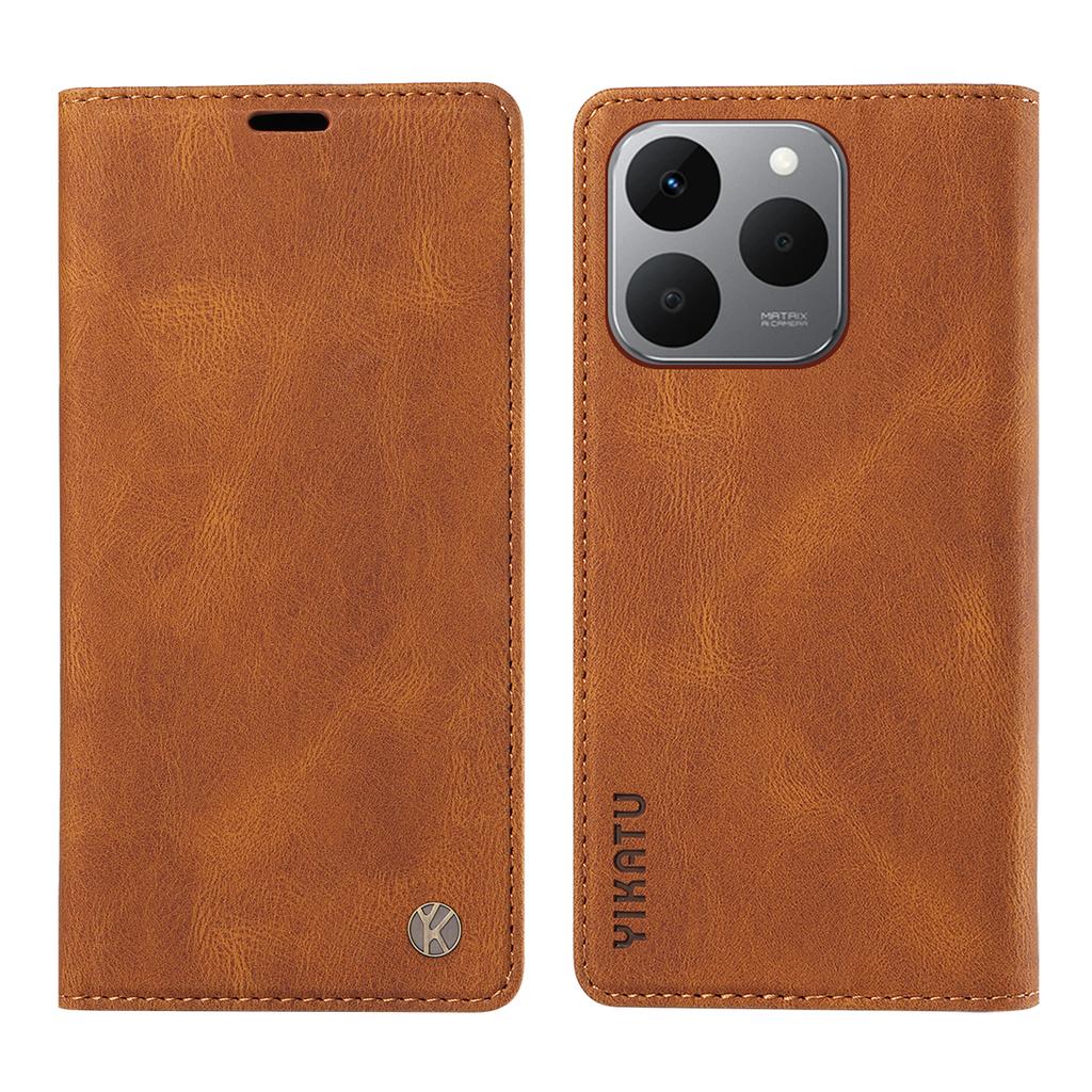 For Realme 15T 5G Leather Cover YIKATU YK-004 Skin-Touch Wallet Phone Cases