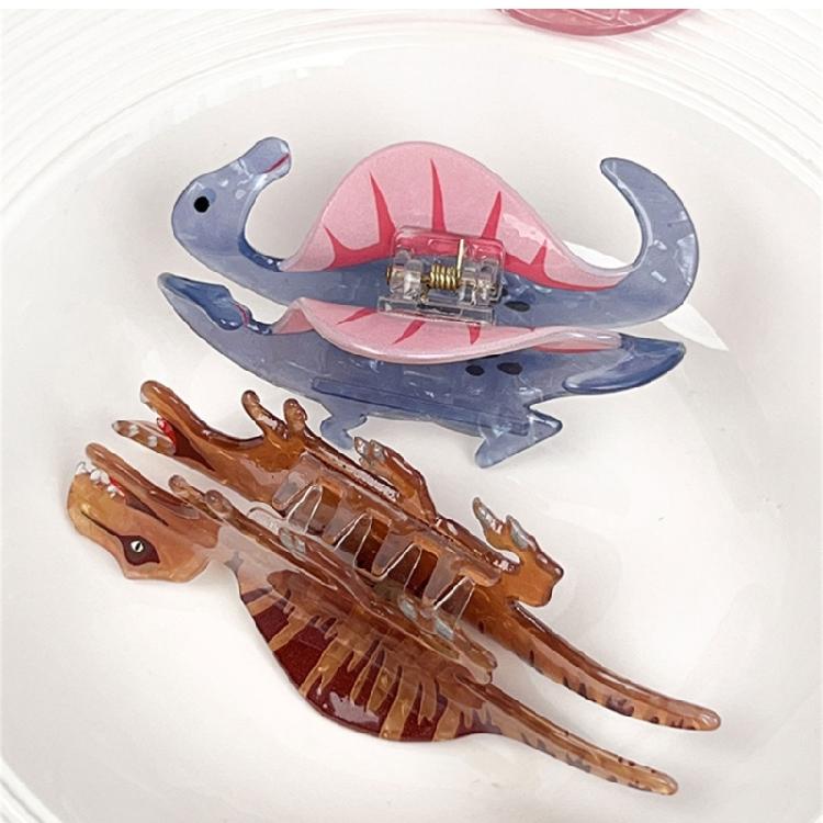 Stylish Dinosaur Hair Clip Acrylic Hairpin Hair Decoration Headpieces Hair Ornament For Parties Weddings Everyday Wear