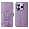 For Xiaomi Redmi Note 14 4G (163.25mm) Wallet Case Butterfly Floral Imprint PU Leather Phone Cover with Wrist Strap
