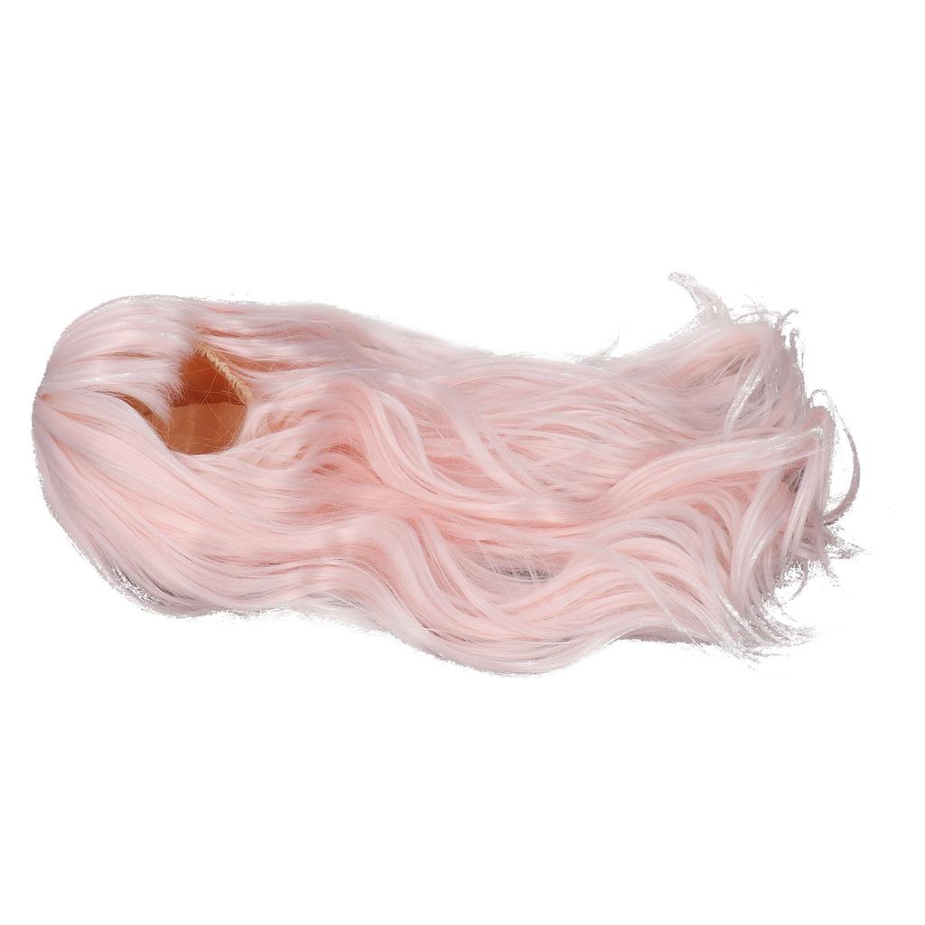Cotton Doll Wig Long Curly High Temperature Soft Silk Plush Doll Wig Hair for 35‑39cm Head Circumference