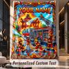 Feuerwehrauto (32) Thema Individueller Wandteppich Personalisierter Benutzerdefinierter Name Text Wandbehang Teppich Heimdekoration Hintergrundtuch