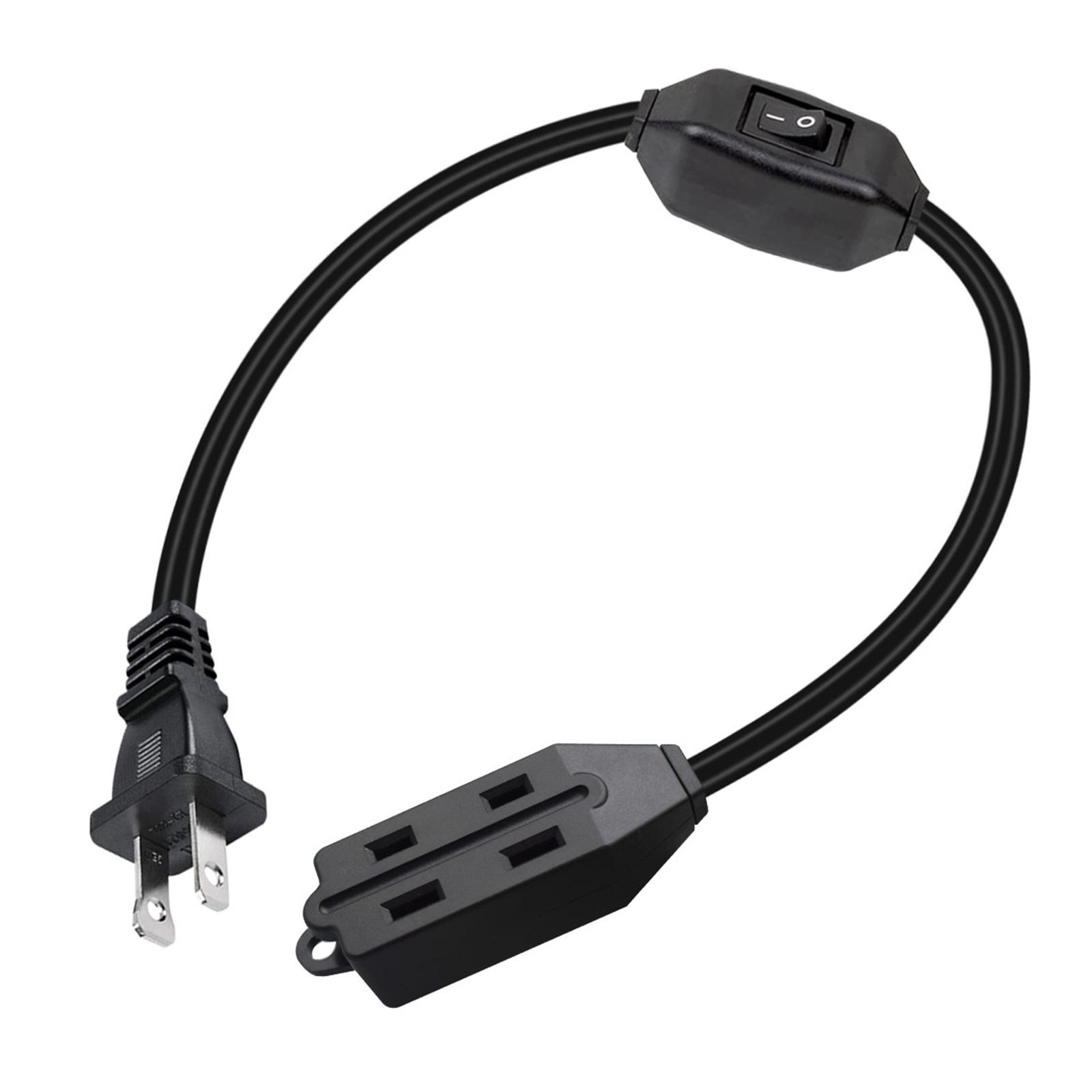 

Power Extension Cord NEMA 1-15P to 1-15R Alternating Current Outlet Extension Power Cable 25.2inch Power Cord
