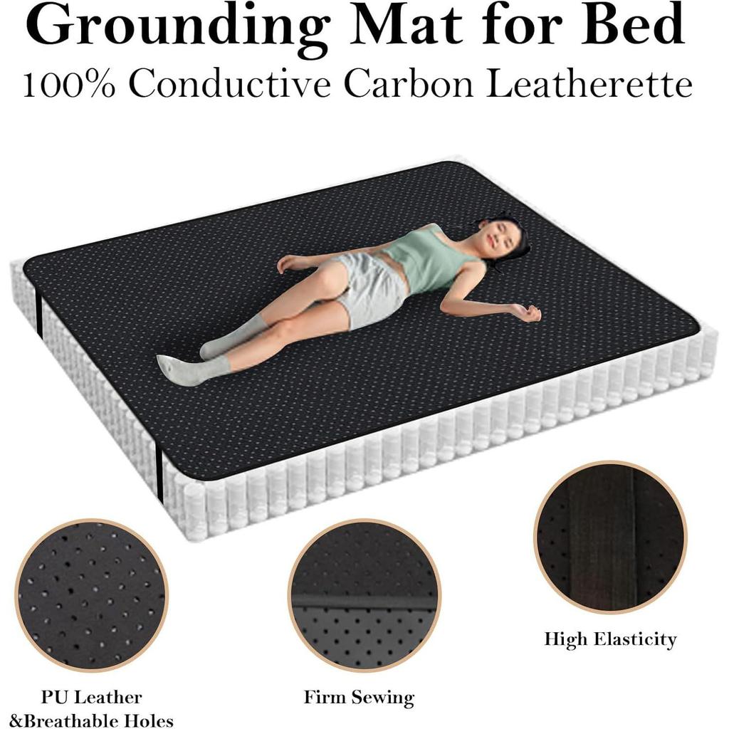 Grounding Mat for Bed 27x76 Inch Breathable Earthing Pad with 15 Ft Grounding Cord Better Sleep Home Use