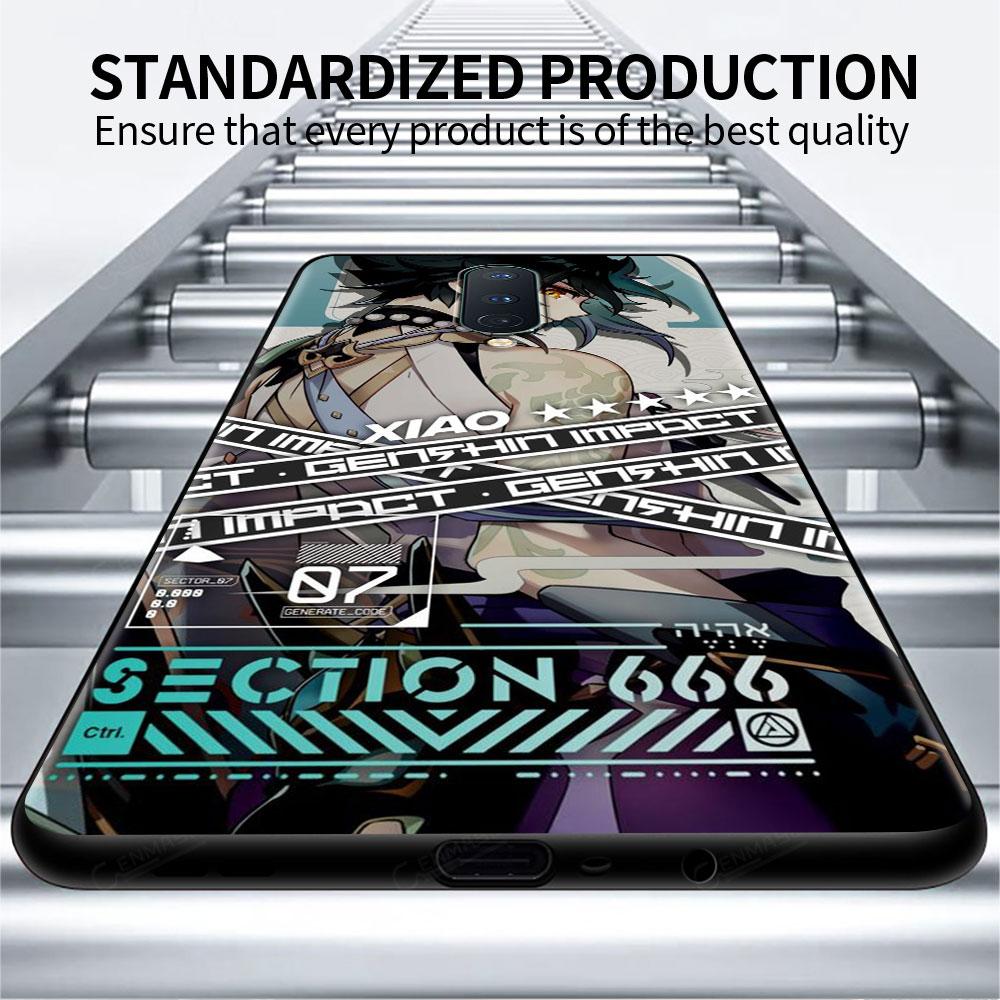 Phone Black Case for OnePlus Nord 2 5G 8T 10 9 7 8 Pro 10T For Oppo A53 A16 A15 A54 A74 Silicone Funda Genshin Impact Anime