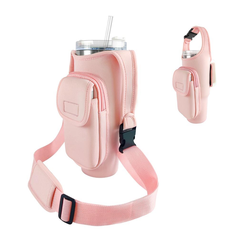 40OZ Water Bottle Holder Bag Water-resistant Large Capacity Insulating Cup Sleeve with Strap Portable Sling Purses for Women Men